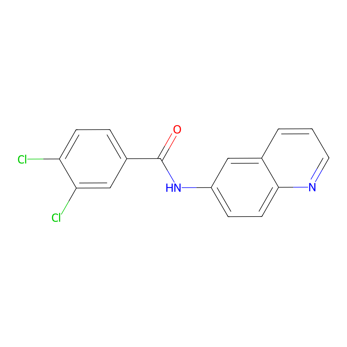 3,4-dichloro-N-quinolin-6-ylbenzamide molecular structure, CAS 695209-22-4