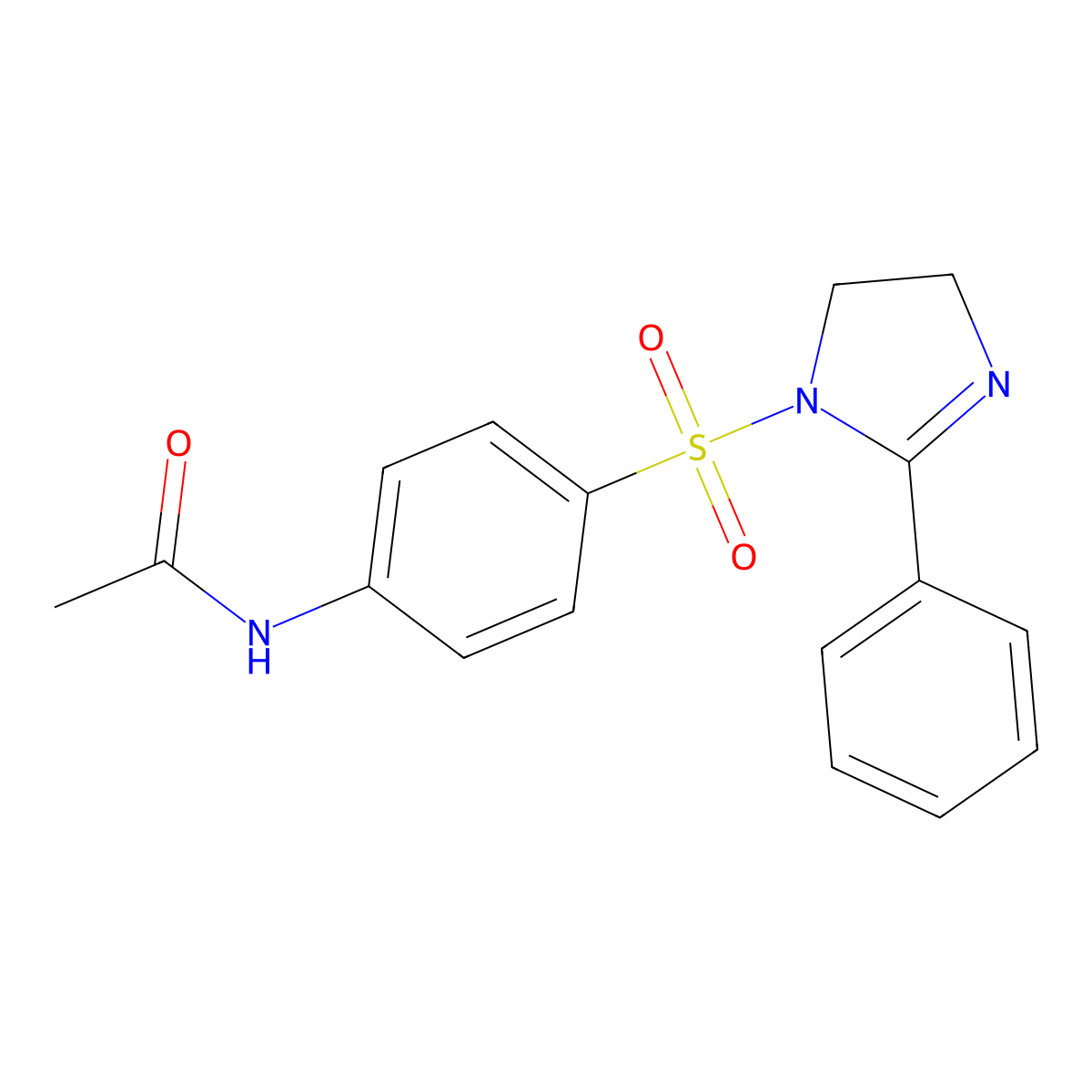 N-{4-[(2-phenyl-4,5-dihydro-1H-imidazol-1-yl)sulfonyl]phenyl}acetamide molecular structure, CAS 695209-29-1