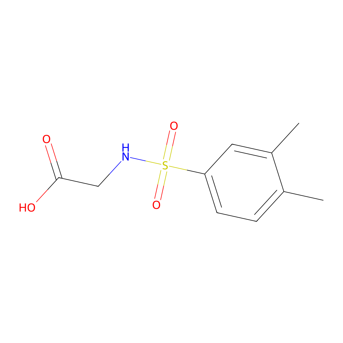 2-(3,4-Dimethylbenzenesulfonamido)acetic acid molecular structure, CAS 695209-86-0