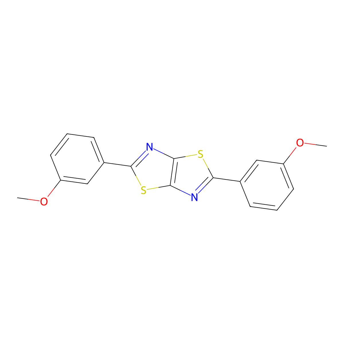 2,5-Bis(3-methoxyphenyl)[1,3]thiazolo[5,4-d][1,3]thiazole molecular structure, CAS 695210-89-0