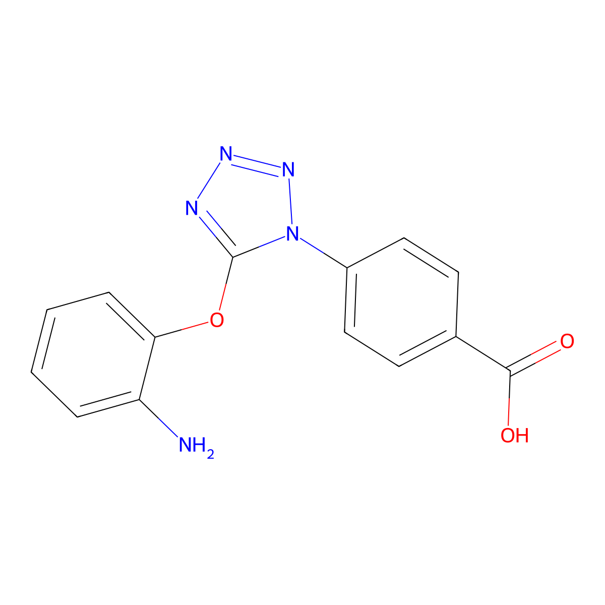 4-[5-(2-Aminophenoxy)tetrazol-1-yl]benzoic acid molecular structure, CAS 695210-90-3