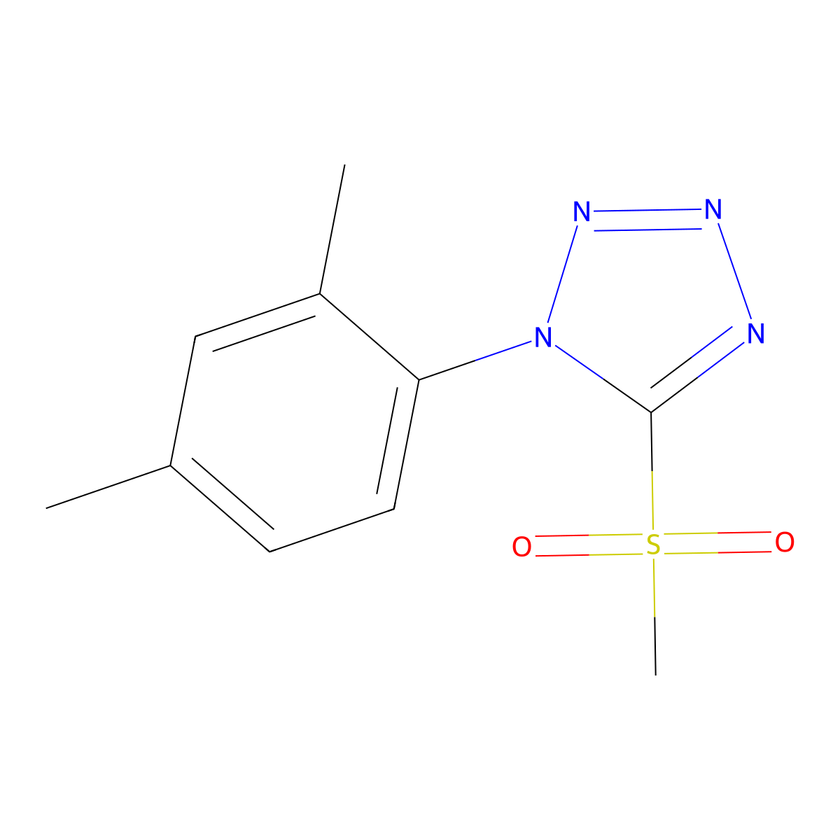 1-(2,4-dimethylphenyl)-5-(methylsulfonyl)-1H-tetrazole molecular structure, CAS 695211-51-9