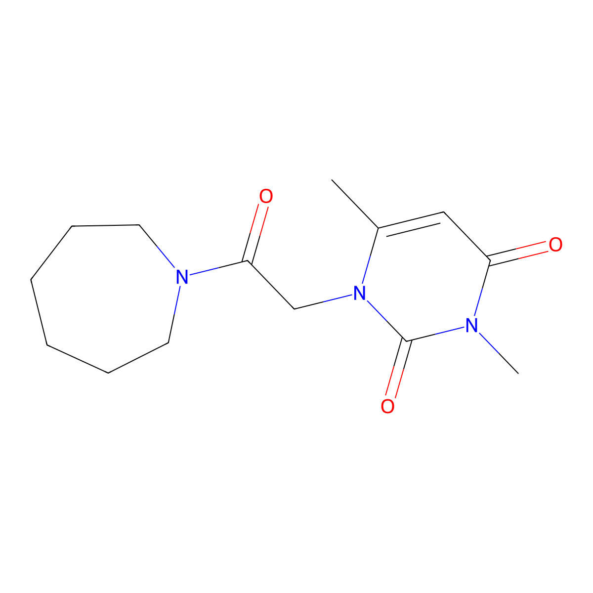 1-(2-azepan-1-yl-2-oxoethyl)-3,6-dimethylpyrimidine-2,4(1H,3H)-dione molecular structure, CAS 695211-98-4