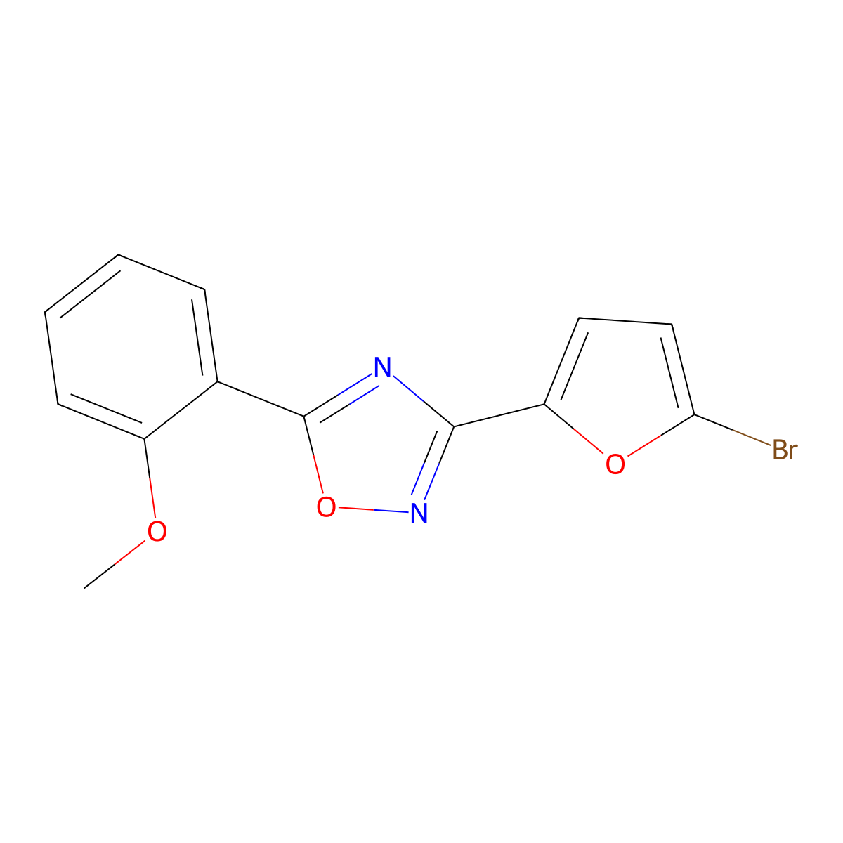3-(5-Bromofuran-2-yl)-5-(2-methoxyphenyl)-1,2,4-oxadiazole molecular structure, CAS 695212-72-7