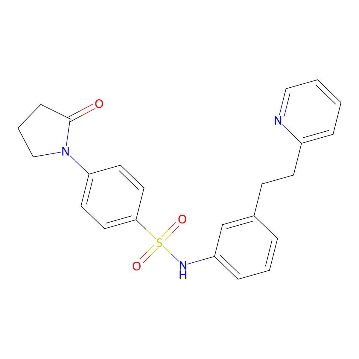 4-(2-oxopyrrolidin-1-yl)-N-[3-(2-pyridin-2-ylethyl)phenyl]benzenesulfonamide molecular structure, CAS 695212-99-8