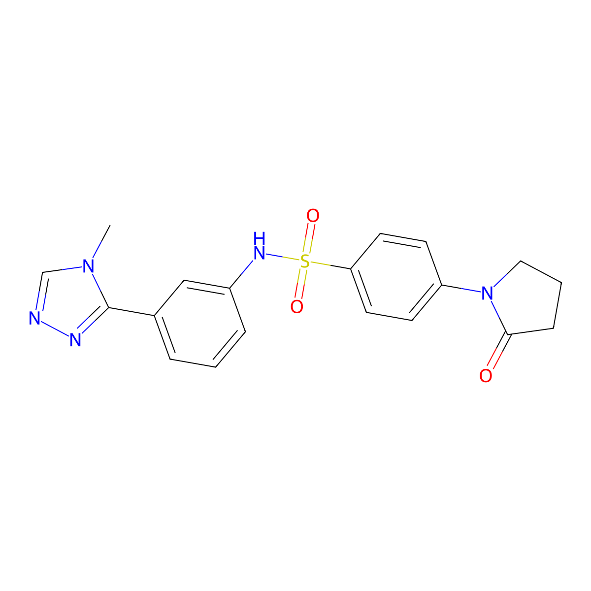 N-[3-(4-methyl-4H-1,2,4-triazol-3-yl)phenyl]-4-(2-oxo-1-pyrrolidinyl)benzenesulfonamide molecular structure, CAS 695213-05-9