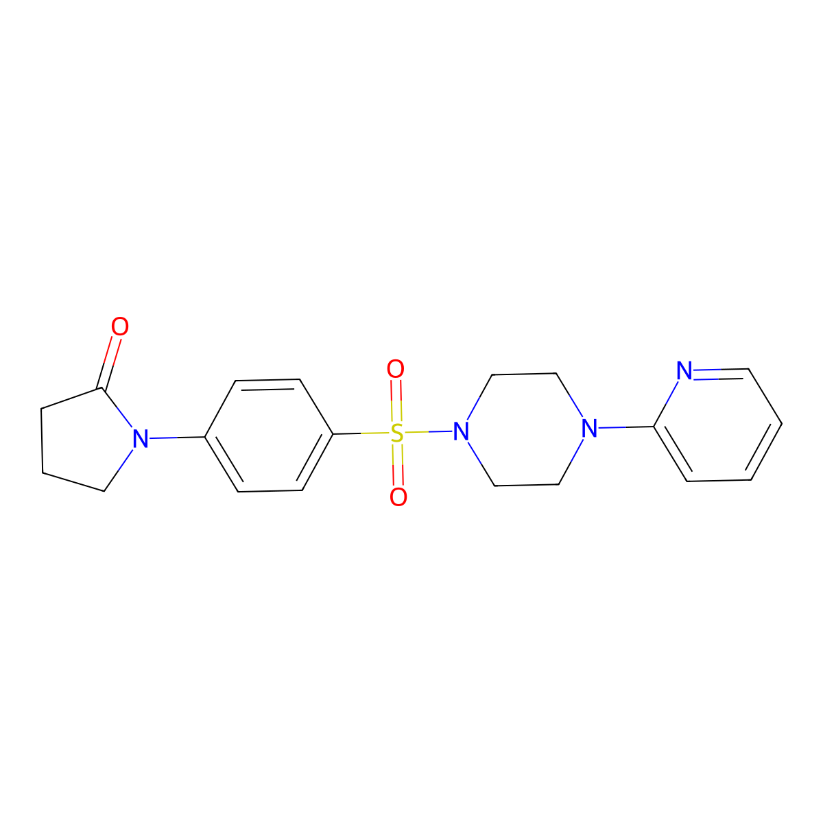 1-(4-{[4-(2-Pyridinyl)-1-piperazinyl]sulfonyl}phenyl)-2-pyrrolidinone molecular structure, CAS 695213-20-8