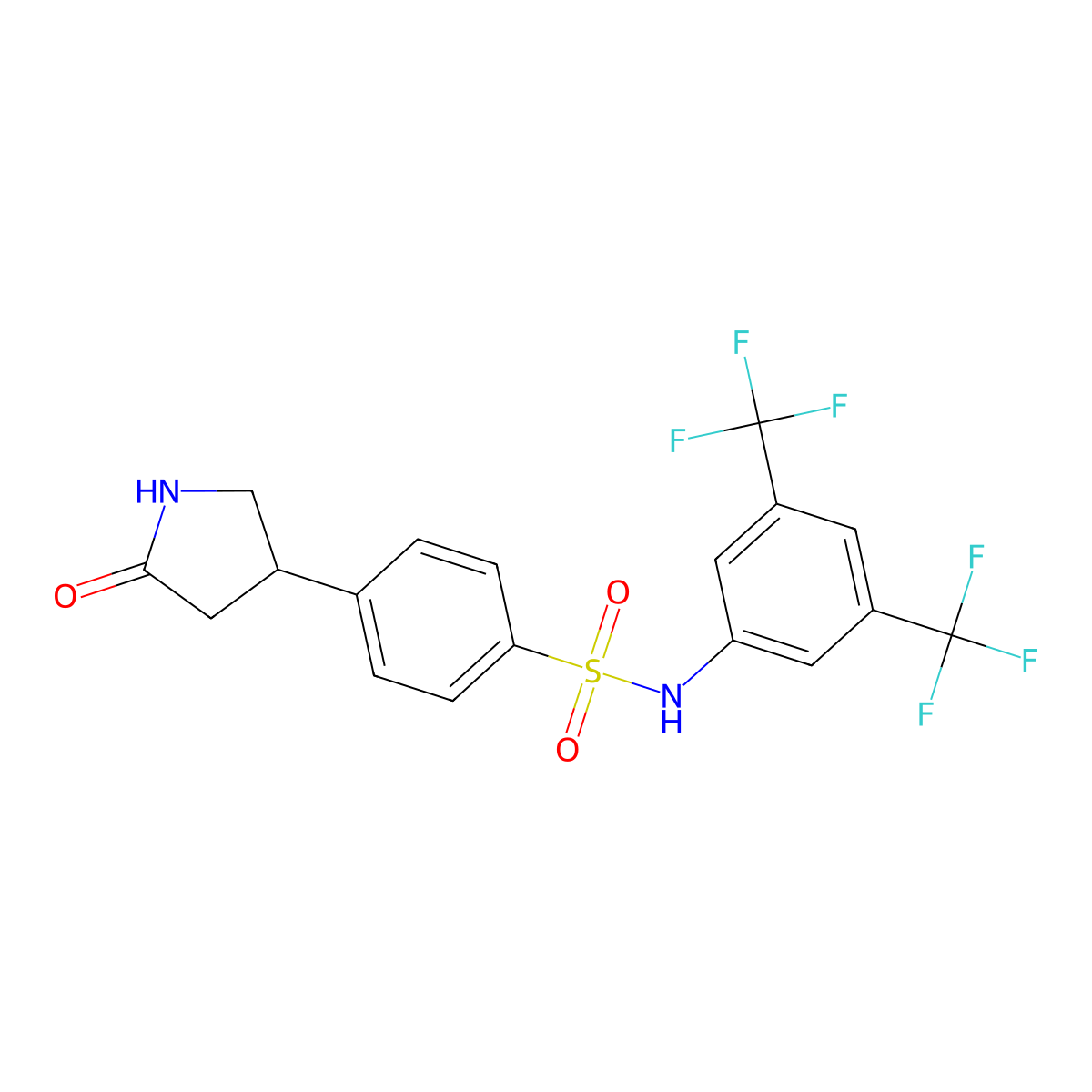 N-[3,5-bis(trifluoromethyl)phenyl]-4-(5-oxo-3-pyrrolidinyl)benzenesulfonamide molecular structure, CAS 695213-22-0