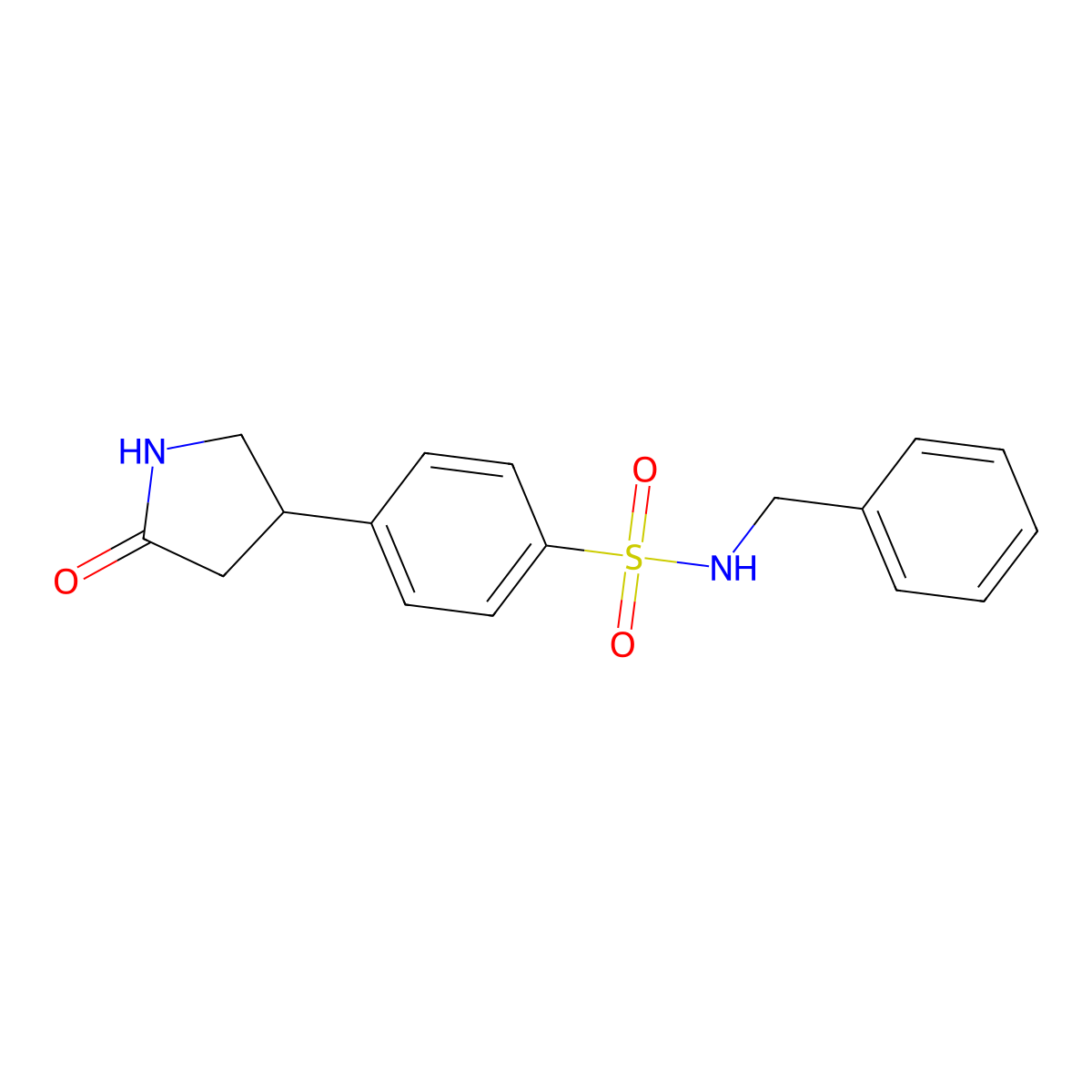 N-benzyl-4-(5-oxopyrrolidin-3-yl)benzenesulfonamide molecular structure, CAS 695213-45-7