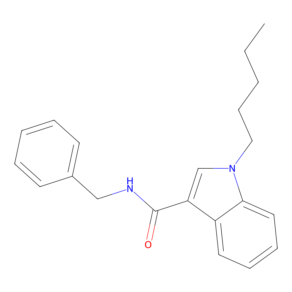 1-Pentyl-N-(phenylmethyl)-1H-indole-3-carboxamide molecular structure, CAS 695213-59-3