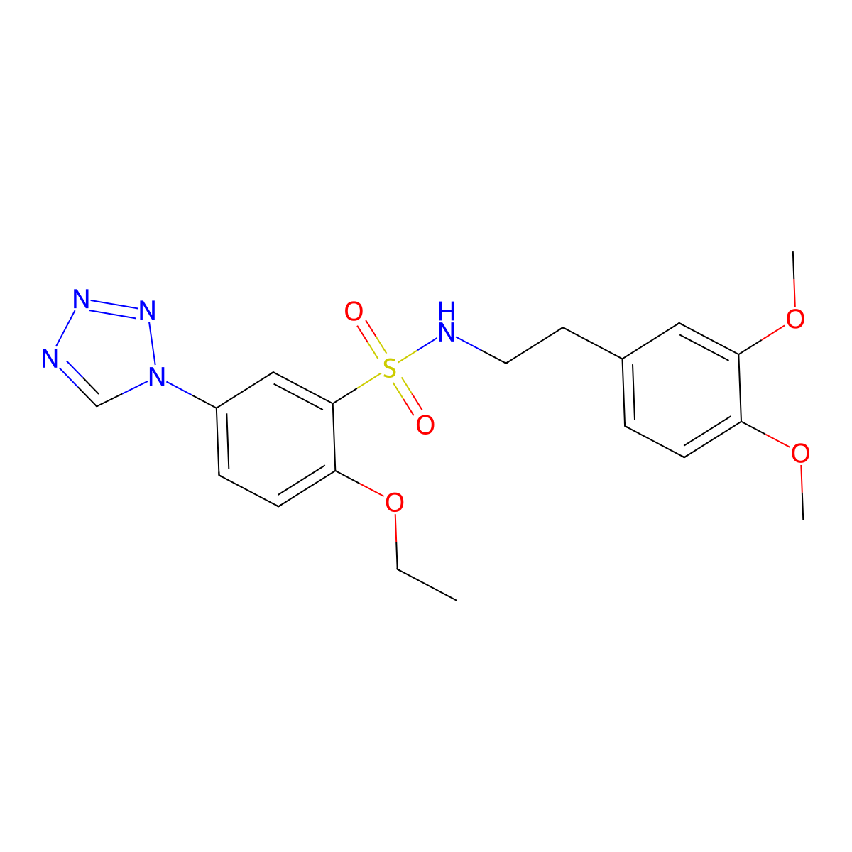 N-[2-(3,4-dimethoxyphenyl)ethyl]-2-ethoxy-5-(1H-tetrazol-1-yl)benzenesulfonamide molecular structure, CAS 695213-85-5