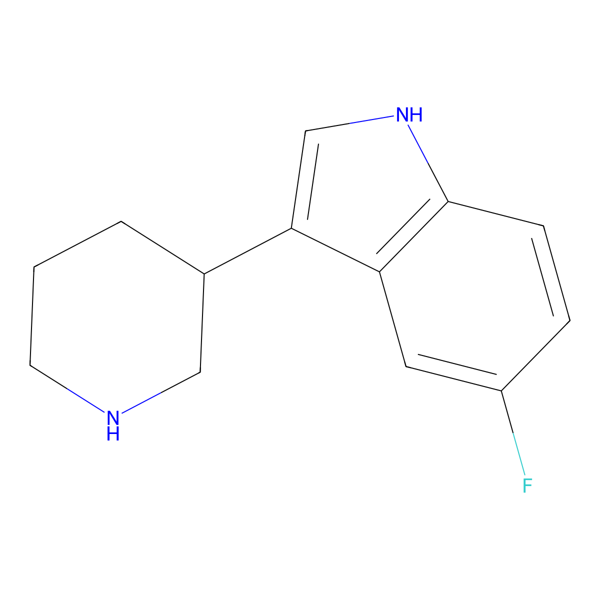 5-fluoro-3-(piperidin-3-yl)-1H-indole molecular structure, CAS 695213-99-1