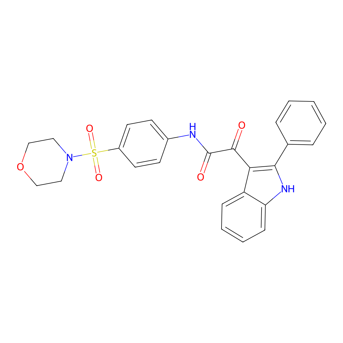 N-(4-morpholin-4-ylsulfonylphenyl)-2-oxo-2-(2-phenyl-1H-indol-3-yl)acetamide molecular structure, CAS 695214-34-7