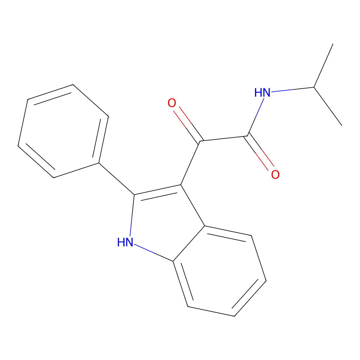 2-oxo-2-(2-phenyl-1H-indol-3-yl)-N-propan-2-ylacetamide molecular structure, CAS 695214-39-2