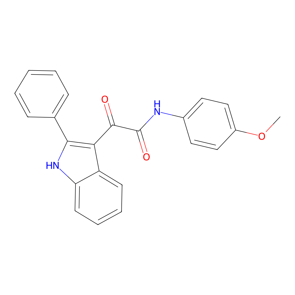 N-(4-methoxyphenyl)-2-oxo-2-(2-phenyl-1H-indol-3-yl)acetamide molecular structure, CAS 695214-48-3