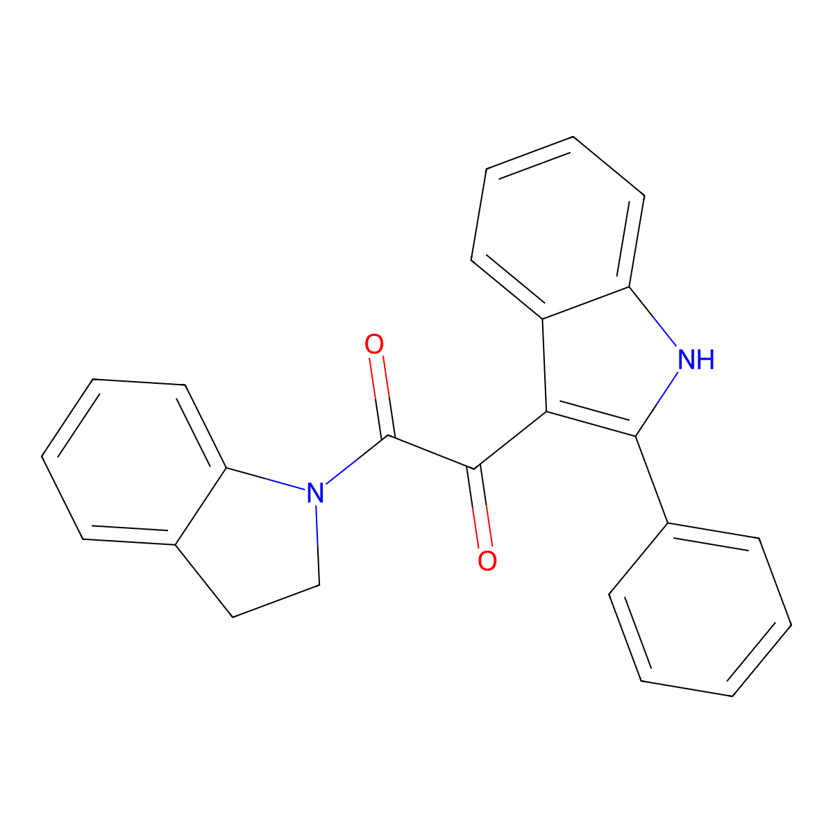 1-(2,3-dihydroindol-1-yl)-2-(2-phenyl-1H-indol-3-yl)ethane-1,2-dione molecular structure, CAS 695214-53-0