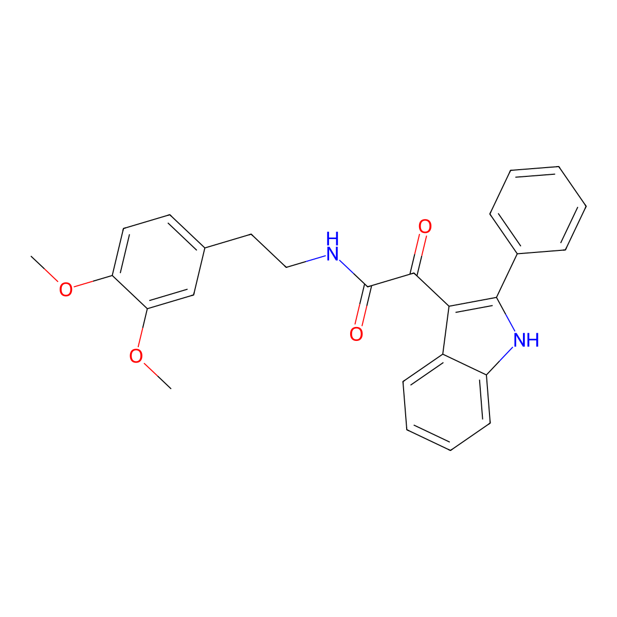 N-[2-(3,4-dimethoxyphenyl)ethyl]-2-oxo-2-(2-phenyl-1H-indol-3-yl)acetamide molecular structure, CAS 695214-56-3