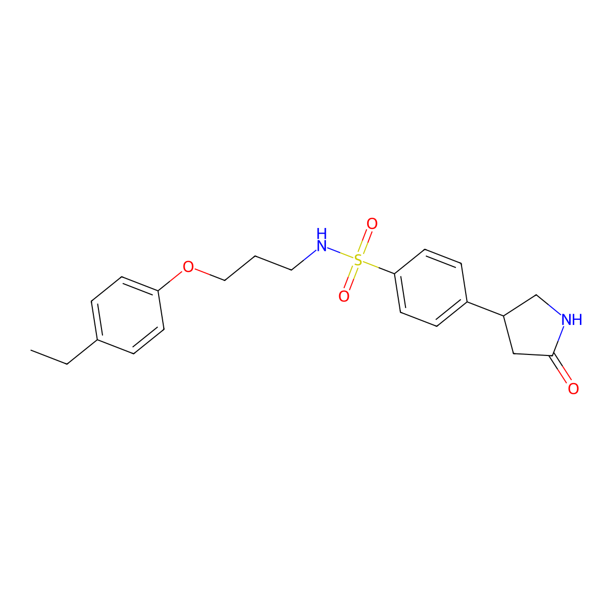 N-[3-(4-ethylphenoxy)propyl]-4-(5-oxopyrrolidin-3-yl)benzenesulfonamide molecular structure, CAS 695214-73-4
