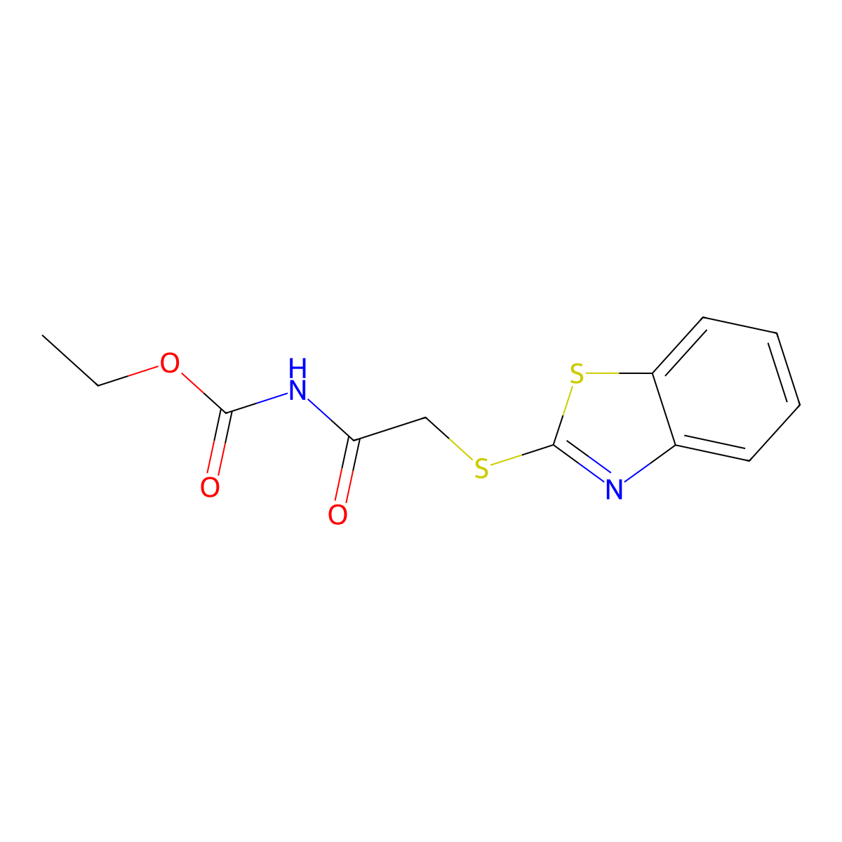 ethyl N-[2-(1,3-benzothiazol-2-ylsulfanyl)acetyl]carbamate molecular structure, CAS 695214-97-2