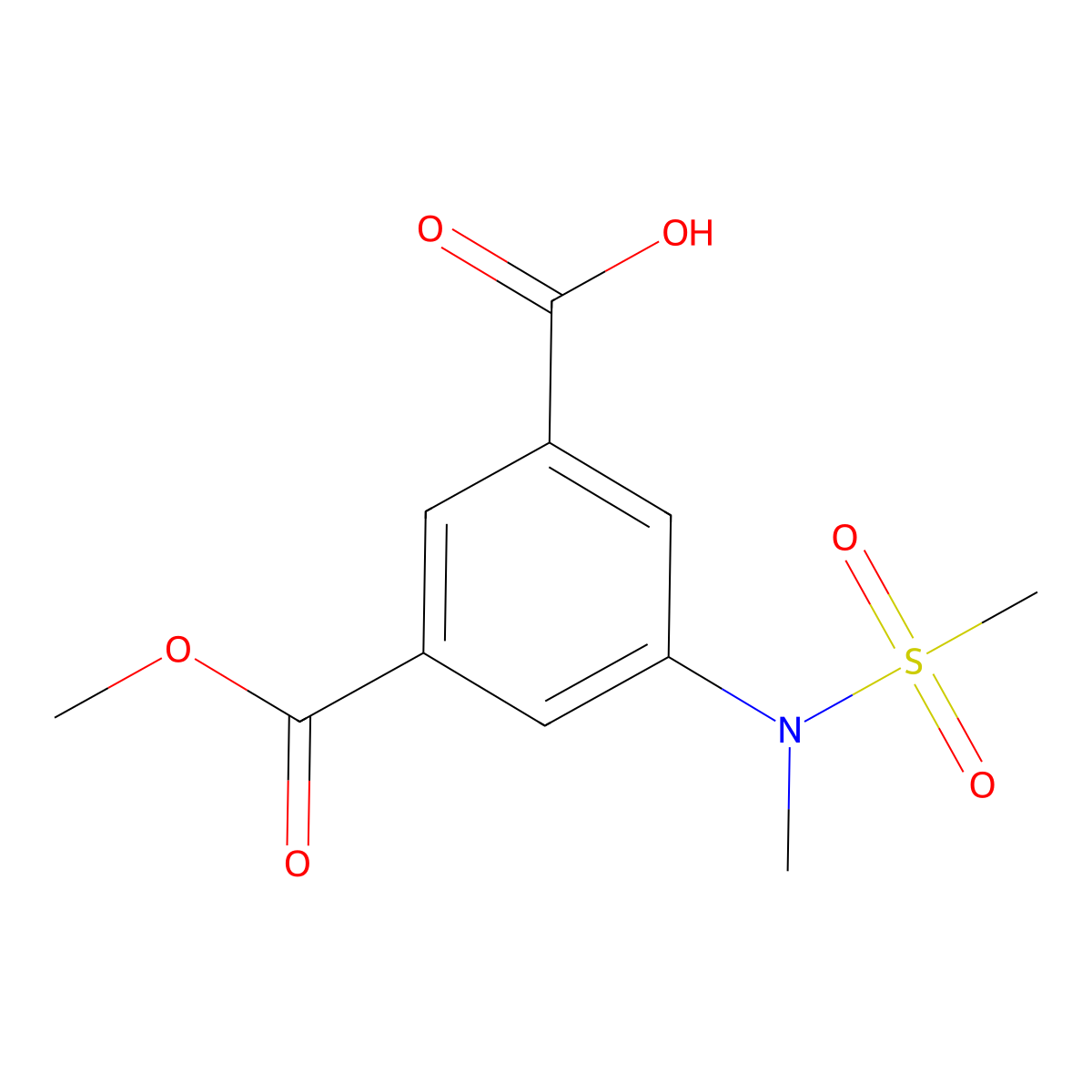 3-(Methoxycarbonyl)-5-(N-methylmethylsulfonamido)benzoic acid molecular structure, CAS 695215-94-2