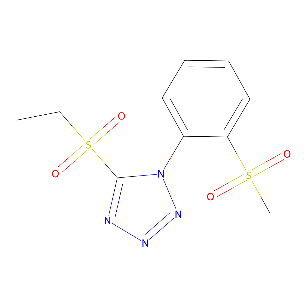 5-(ethylsulfonyl)-1-[2-(methylsulfonyl)phenyl]-1H-tetrazole molecular structure, CAS 695216-71-8