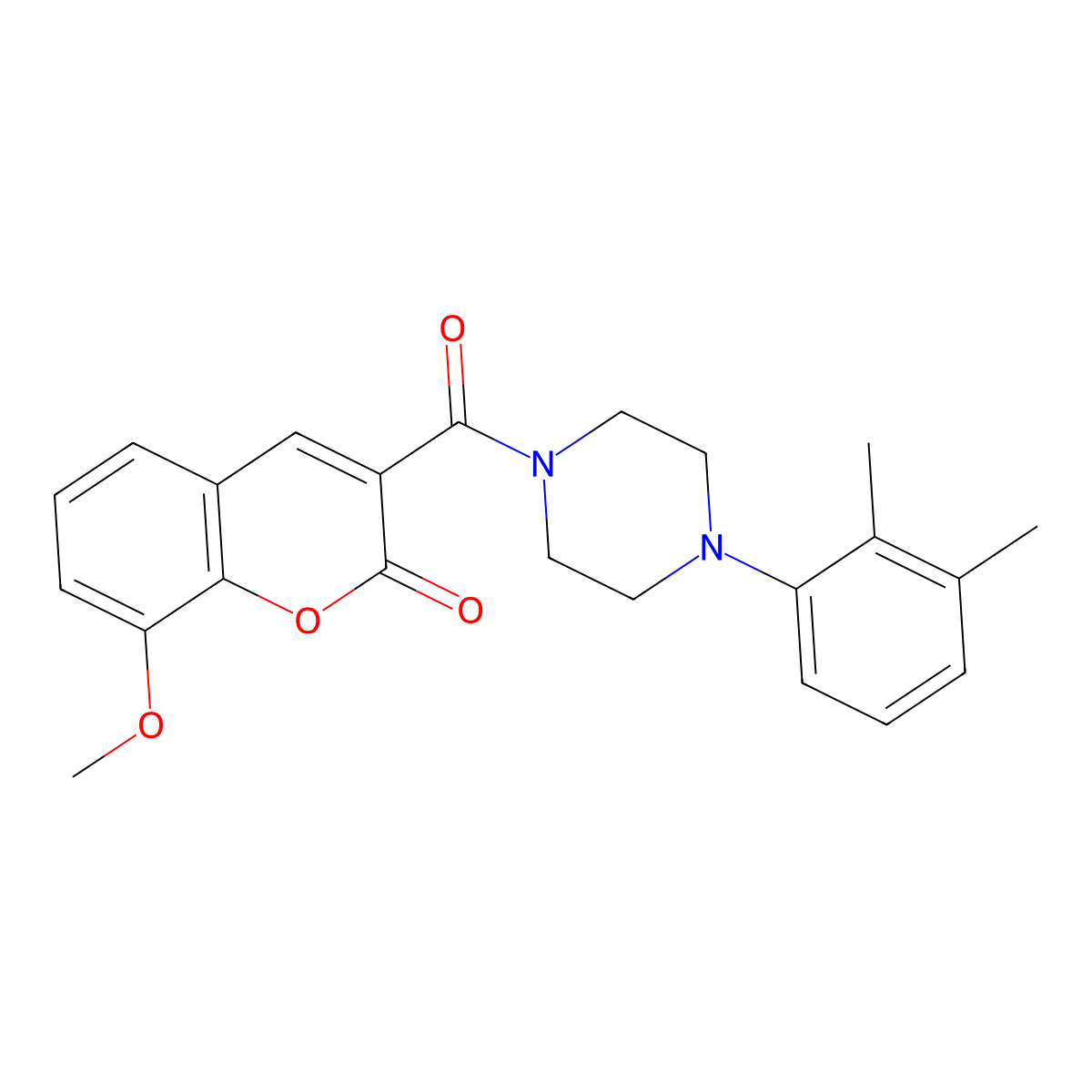 3-[4-(2,3-Dimethylphenyl)piperazine-1-carbonyl]-8-methoxychromen-2-one molecular structure, CAS 695217-43-7