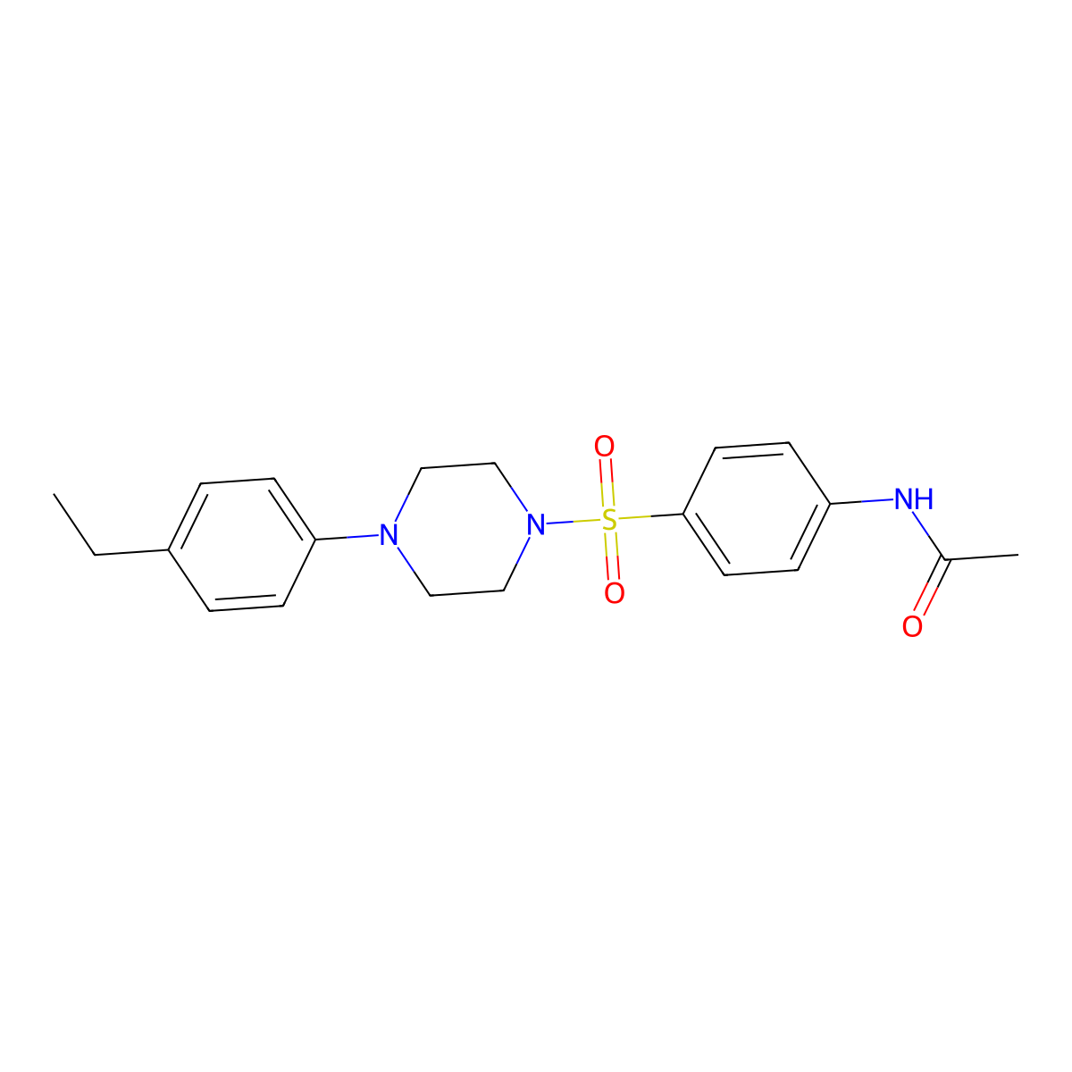 N-(4-{[4-(4-ethylphenyl)piperazin-1-yl]sulfonyl}phenyl)acetamide molecular structure, CAS 695218-46-3