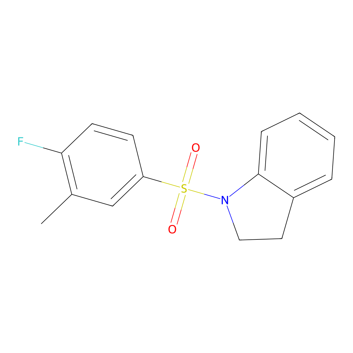 1-((4-Fluoro-3-methylphenyl)sulfonyl)indoline molecular structure, CAS 695218-74-7