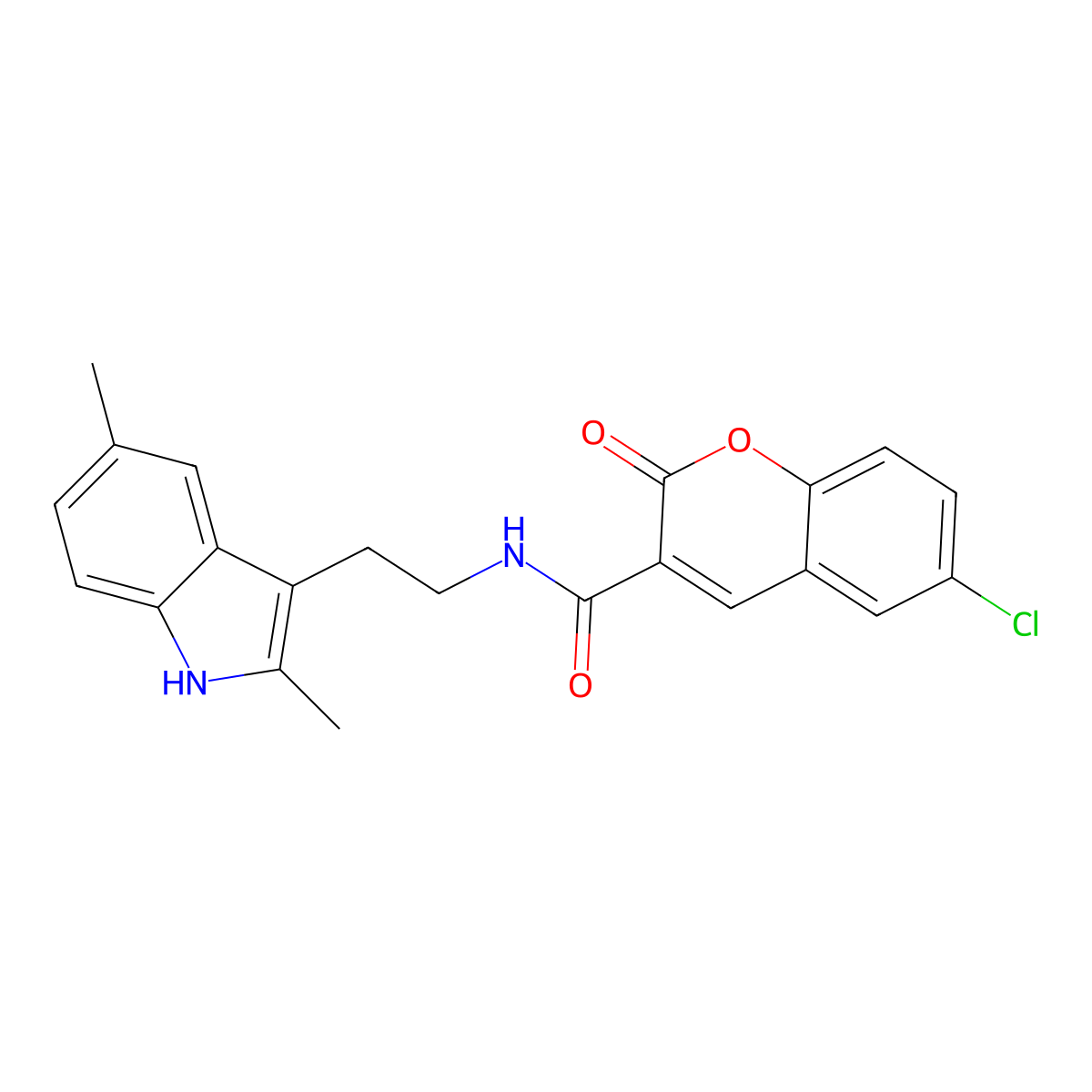 6-chloro-N-[2-(2,5-dimethyl-1H-indol-3-yl)ethyl]-2-oxo-2H-chromene-3-carboxamide molecular structure, CAS 695218-77-0