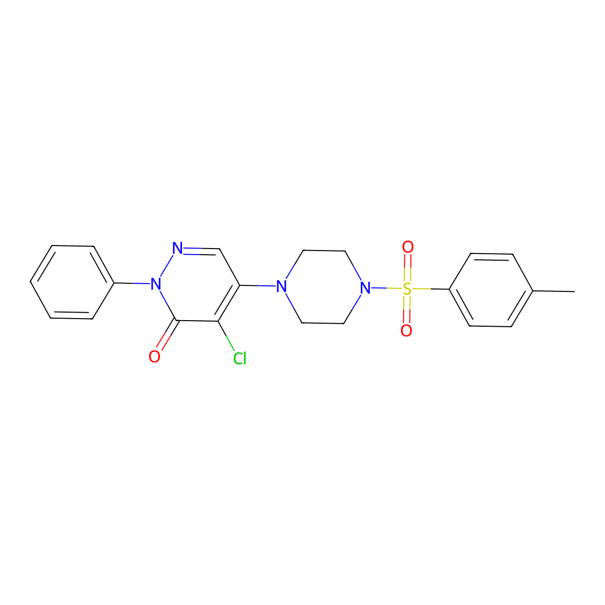 4-chloro-5-{4-[(4-methylphenyl)sulfonyl]piperazin-1-yl}-2-phenylpyridazin-3(2H)-one molecular structure, CAS 695219-23-9