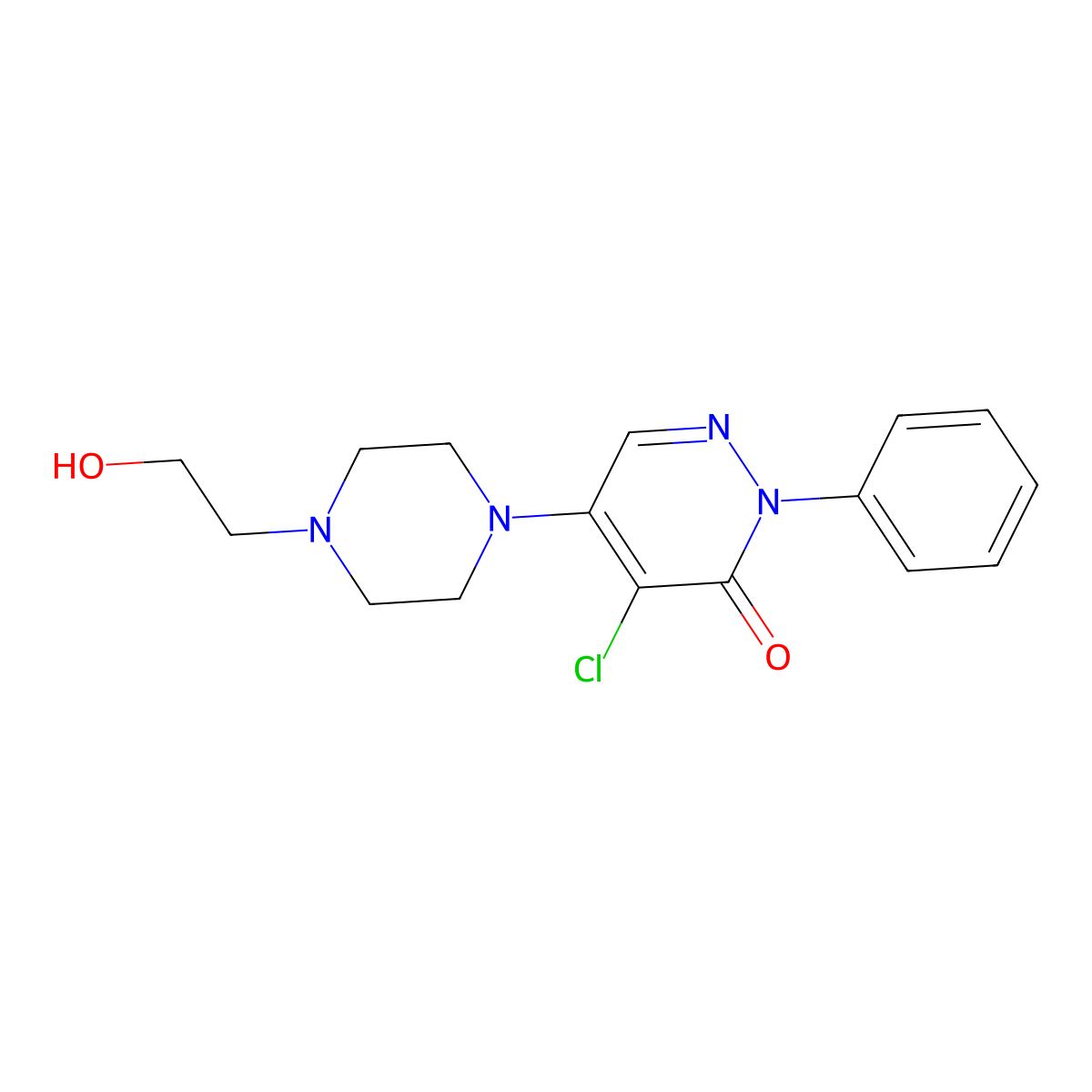 4-chloro-5-[4-(2-hydroxyethyl)piperazin-1-yl]-2-phenylpyridazin-3(2H)-one molecular structure, CAS 695219-27-3
