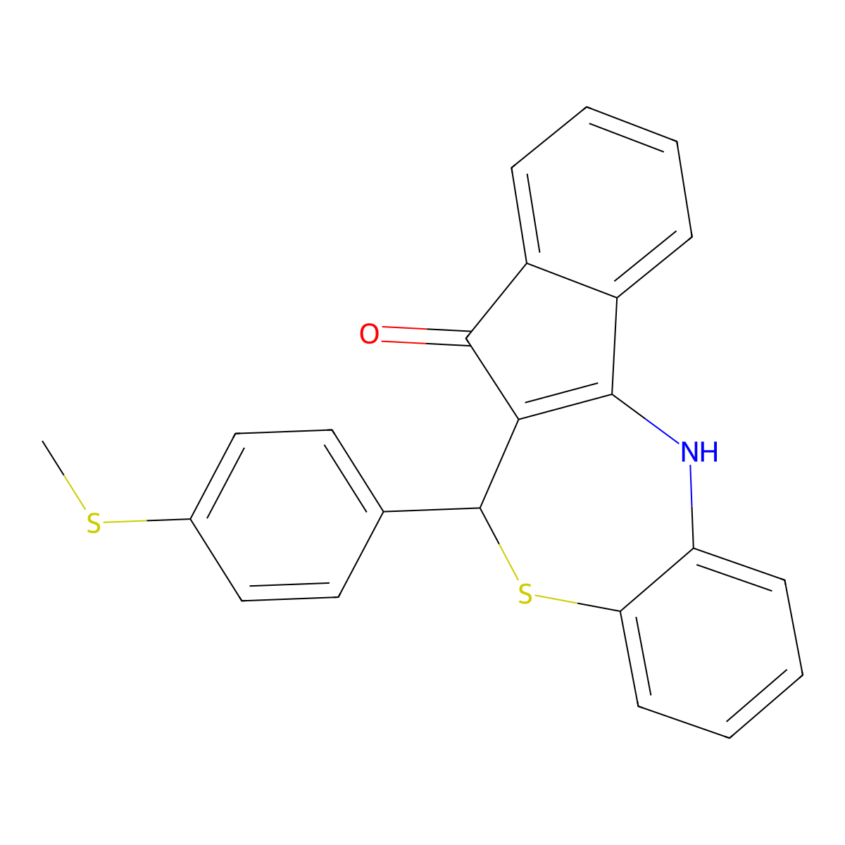 6-[4-(methylsulfanyl)phenyl]-6,12-dihydro-7H-indeno[2,1-c][1,5]benzothiazepin-7-one molecular structure, CAS 695219-97-7