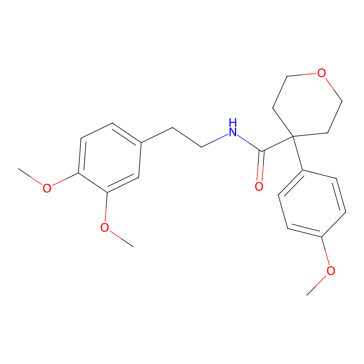 N-[2-(3,4-dimethoxyphenyl)ethyl]-4-(4-methoxyphenyl)oxane-4-carboxamide molecular structure, CAS 695220-03-2