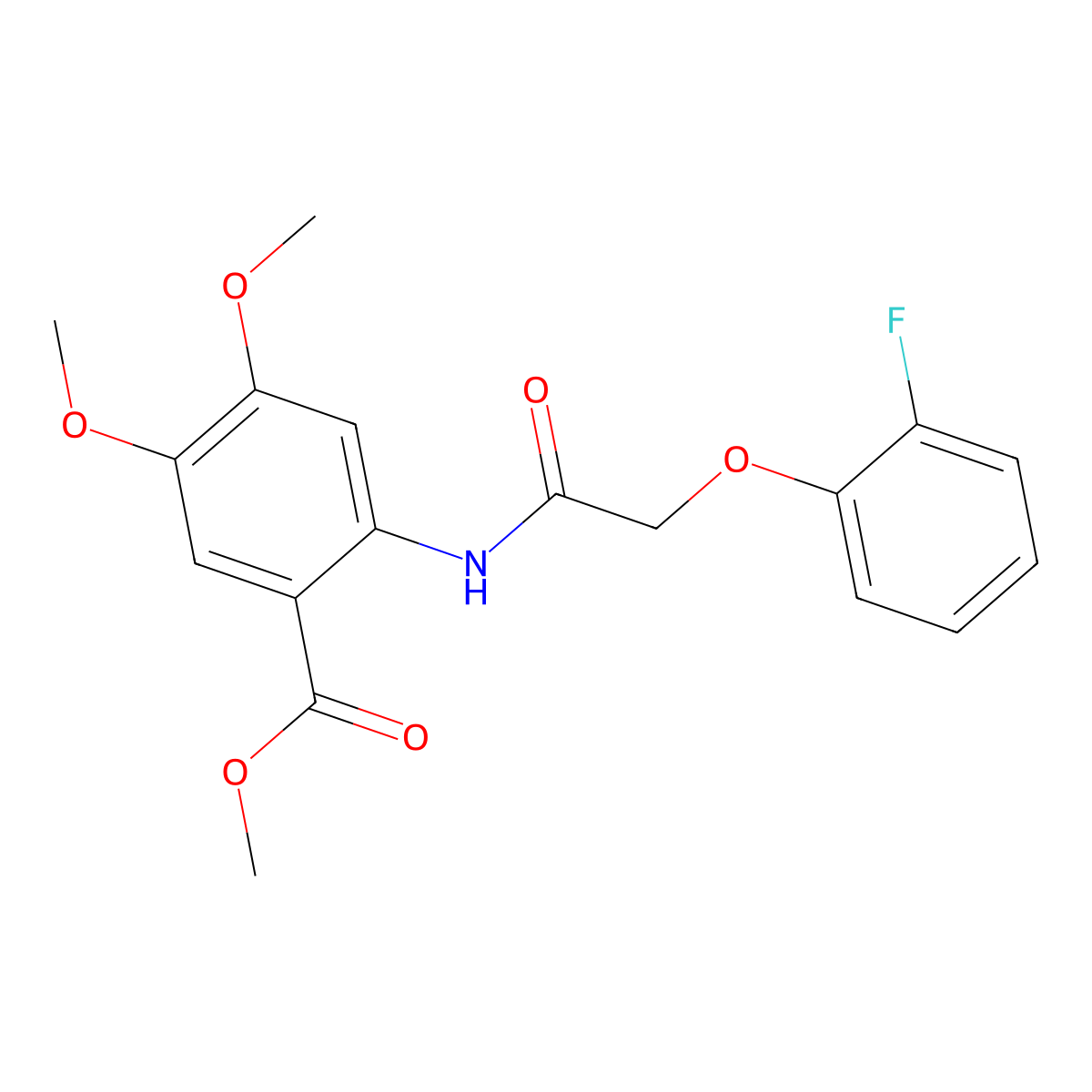 Methyl 2-{[(2-fluorophenoxy)acetyl]amino}-4,5-dimethoxybenzoate molecular structure, CAS 695220-29-2