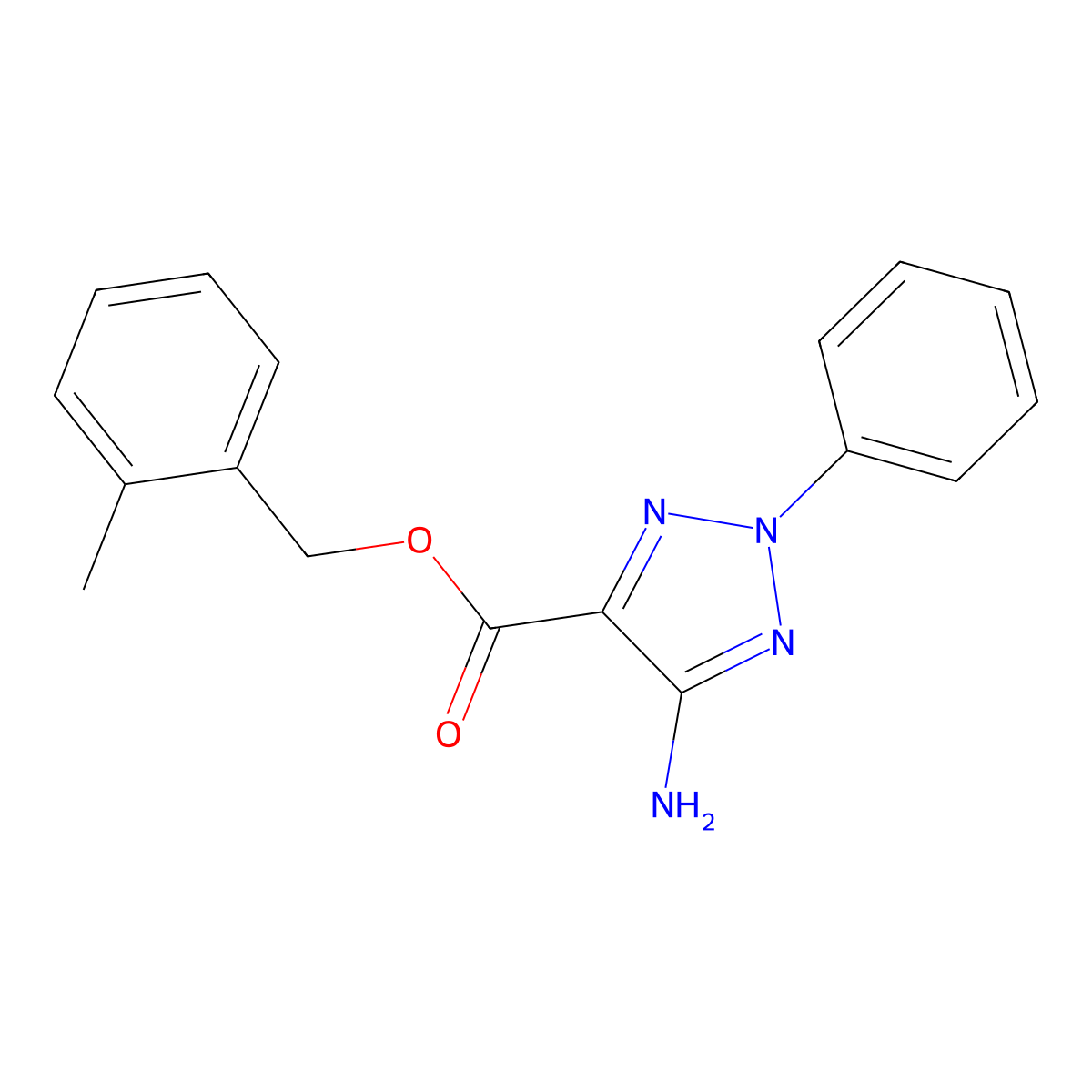 2-methylbenzyl 5-amino-2-phenyl-2H-1,2,3-triazole-4-carboxylate molecular structure, CAS 695220-59-8