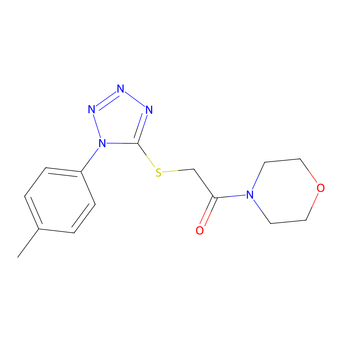 2-[1-(4-Methylphenyl)tetrazol-5-yl]sulfanyl-1-morpholin-4-ylethanone molecular structure, CAS 695221-71-7