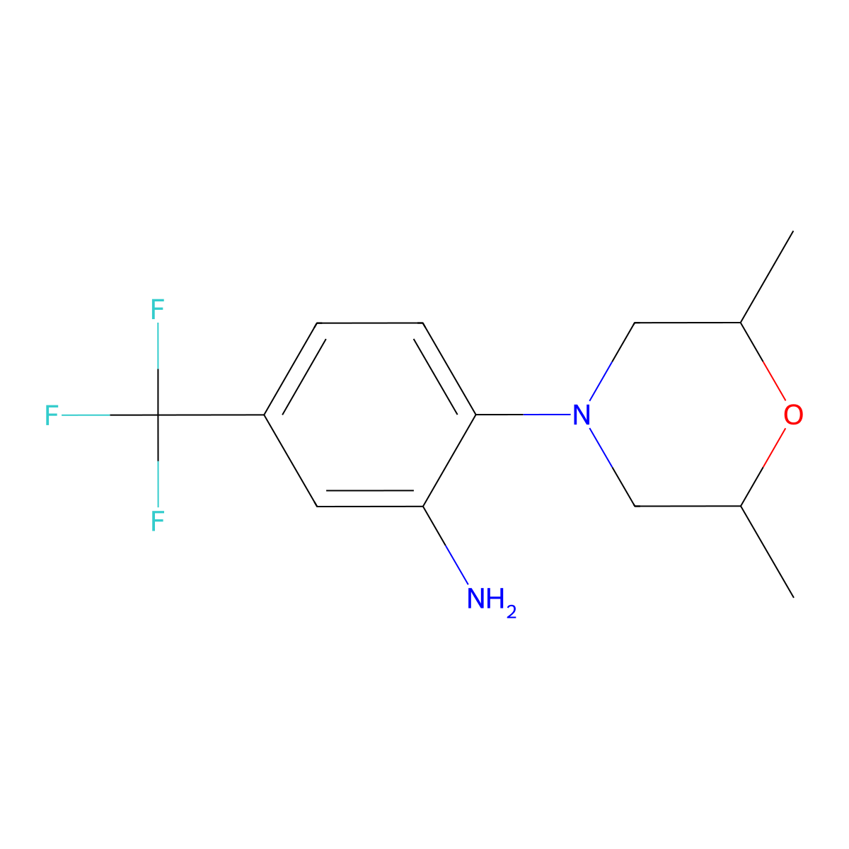 2-(2,6-Dimethylmorpholino)-5-(trifluoromethyl)aniline molecular structure, CAS 695221-81-9