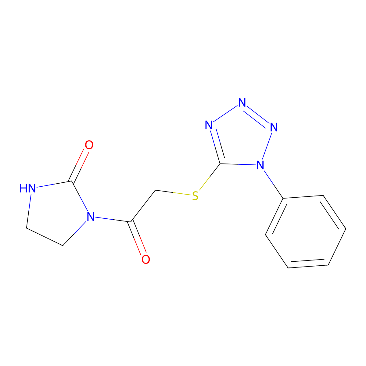 1-[2-(1-Phenyltetrazol-5-yl)sulfanylacetyl]imidazolidin-2-one molecular structure, CAS 695221-97-7