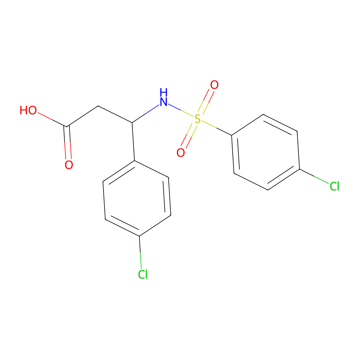 3-(4-Chlorophenyl)-3-{[(4-chlorophenyl)sulfonyl]amino}propanoic acid molecular structure, CAS 695222-00-5