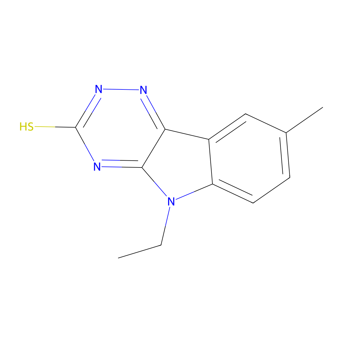 5-ethyl-8-methyl-2H-[1,2,4]triazino[5,6-b]indole-3-thione molecular structure, CAS 695222-35-6