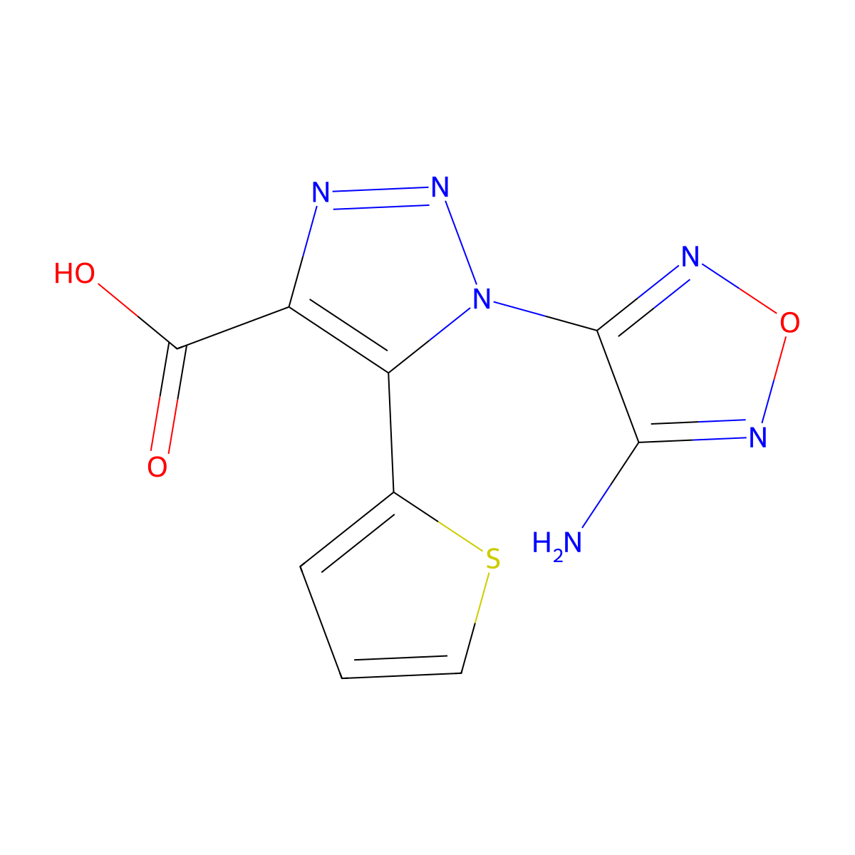 1-(4-Amino-1,2,5-oxadiazol-3-YL)-5-thien-2-YL-1H-1,2,3-triazole-4-carboxylic acid molecular structure, CAS 695223-67-7