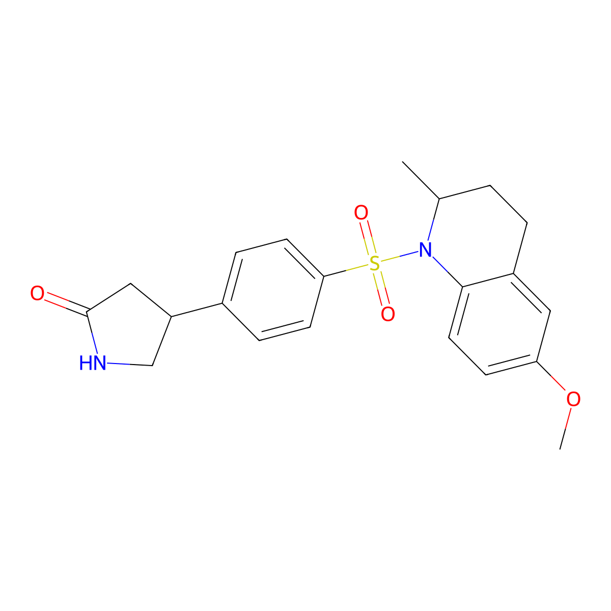 4-{4-[(6-methoxy-2-methyl-3,4-dihydro-1(2H)-quinolinyl)sulfonyl]phenyl}-2-pyrrolidinone molecular structure, CAS 695224-89-6