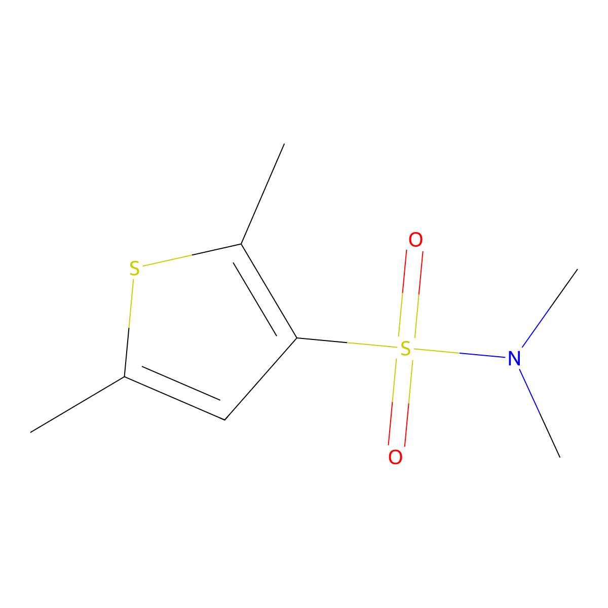 N,N,2,5-tetramethylthiophene-3-sulfonamide molecular structure, CAS 695225-55-9