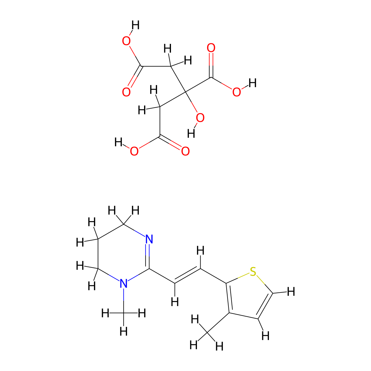 Morantel citrate molecular structure, CAS 69525-81-1