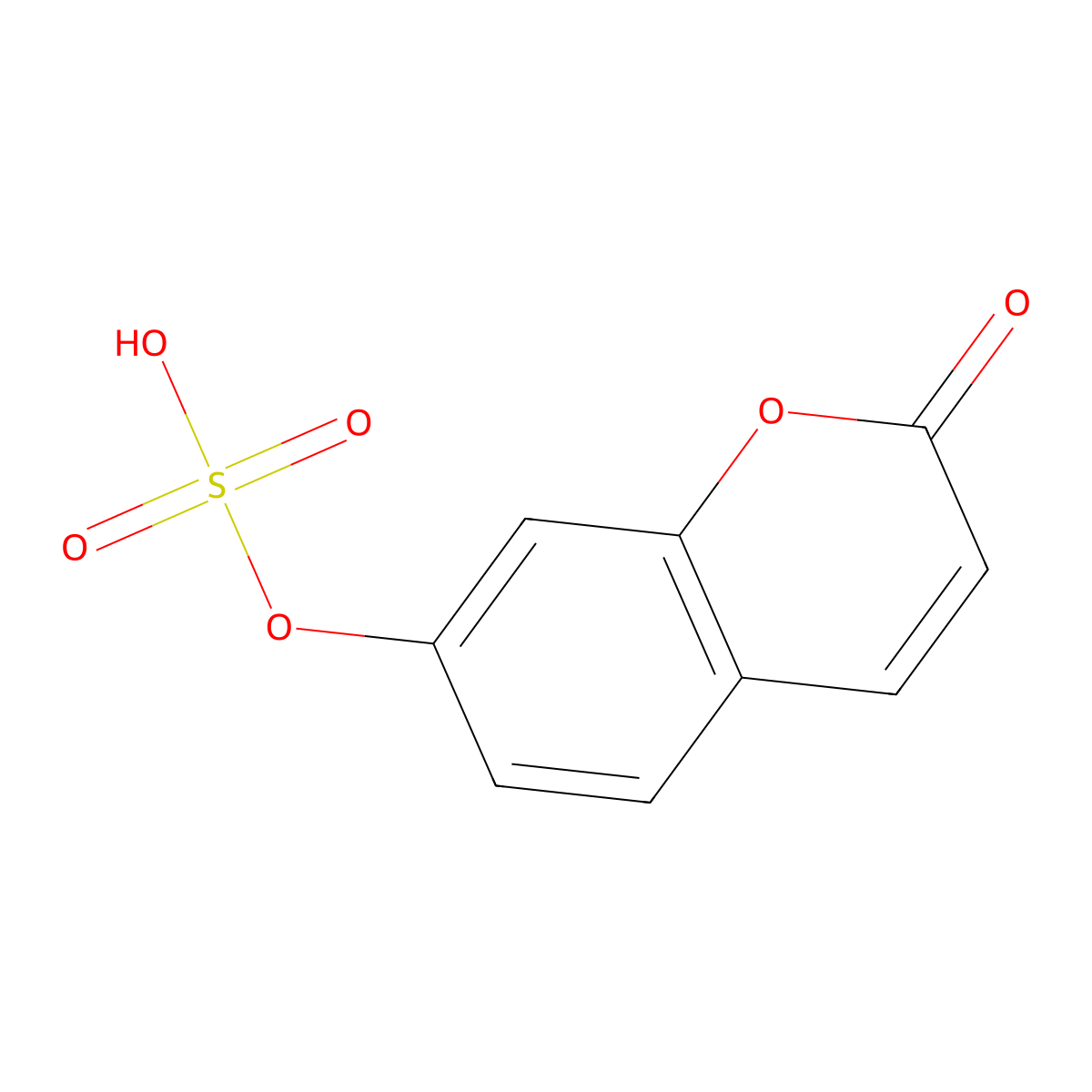 7-(Sulfooxy)-2H-1-benzopyran-2-one molecular structure, CAS 69526-88-1