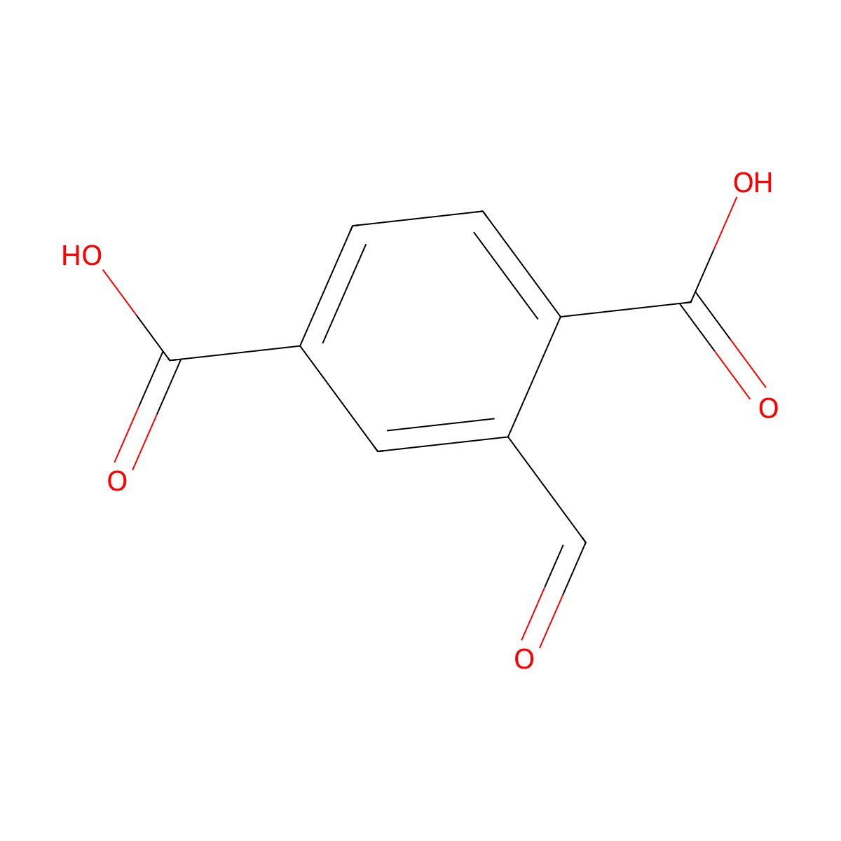 2-Formyl-1,4-benzenedicarboxylic acid molecular structure, CAS 69526-90-5
