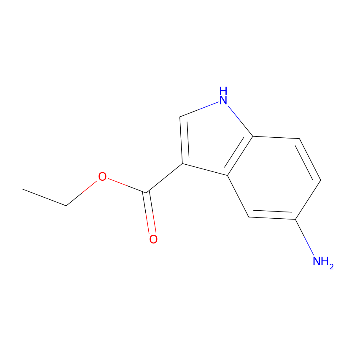 Ethyl 5-amino-1h-indole-3-carboxylate molecular structure, CAS 6953-38-4