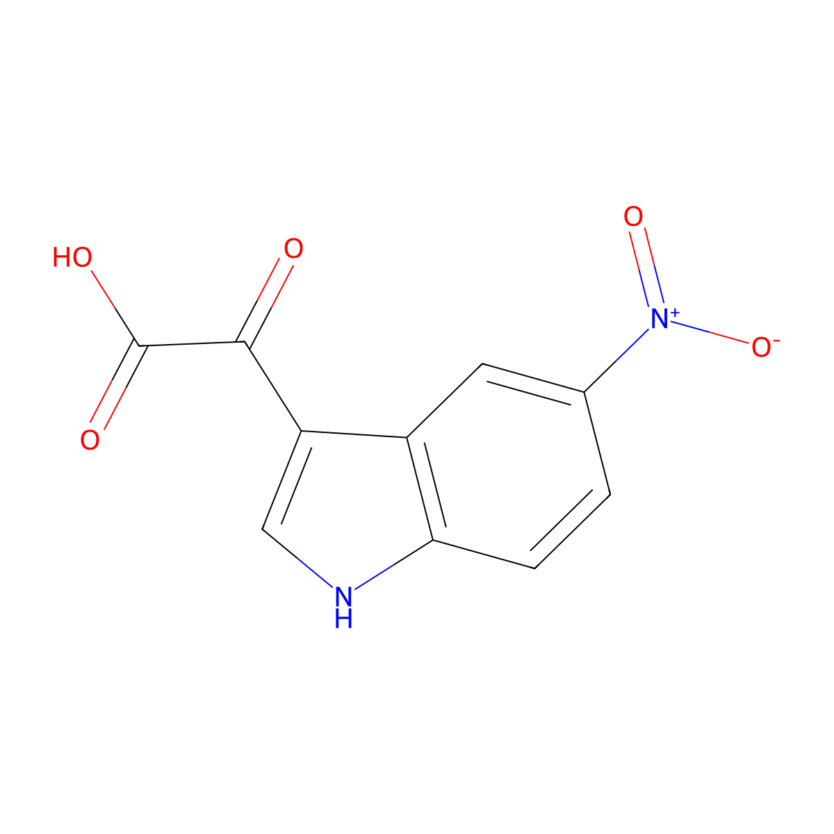 2-(5-nitro-1H-indol-3-yl)-2-oxoacetic acid molecular structure, CAS 6953-39-5