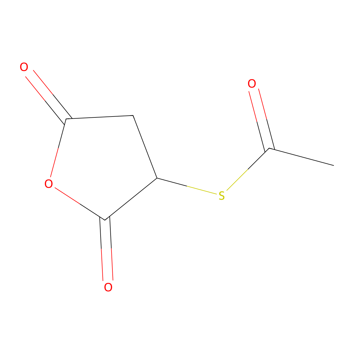 S-acetylmercaptosuccinic anhydride molecular structure, CAS 6953-60-2