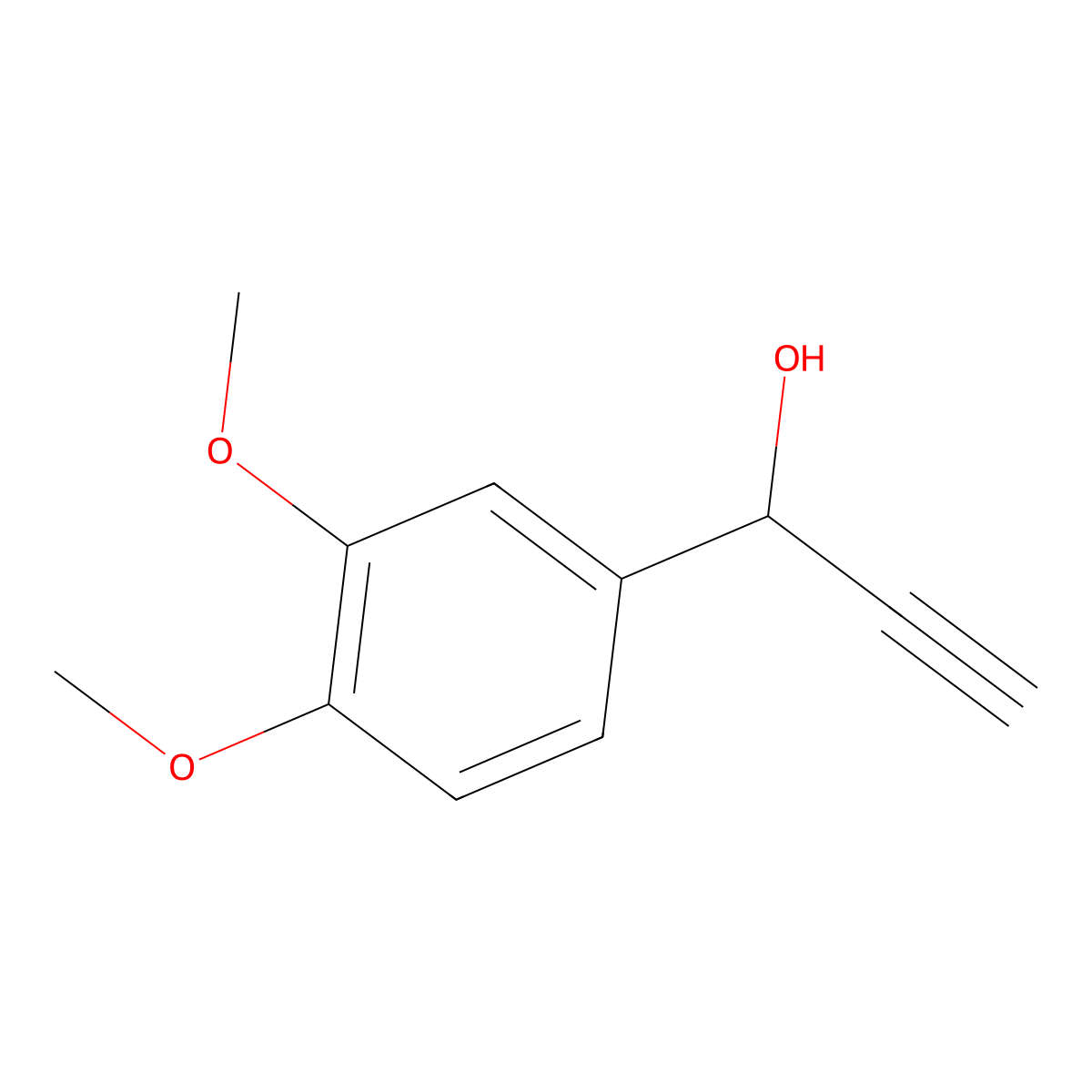 1-(3,4-Dimethoxyphenyl)-2-propyn-1-ol molecular structure, CAS 6953-67-9